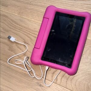Kids' Pink Tablet with USB Cable